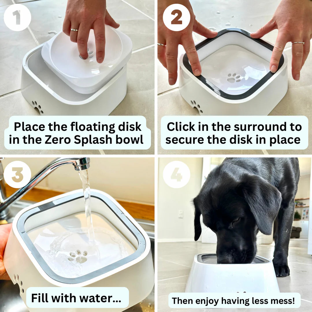 Fluffy Tail™ Zero Splash Dog Water Bowl